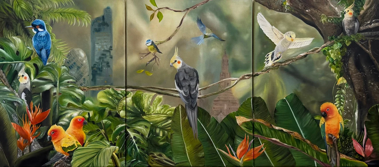 Tropical Harmony, Oil on canvas by Yasumin Maorasee