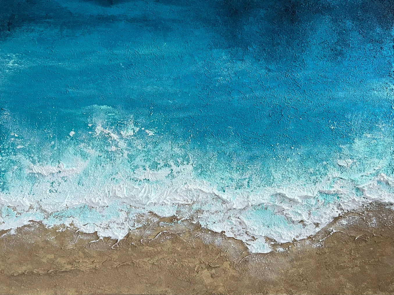 Blue is my Muse, Acrylic with sand texture on canvas by Yasumin Maorasee